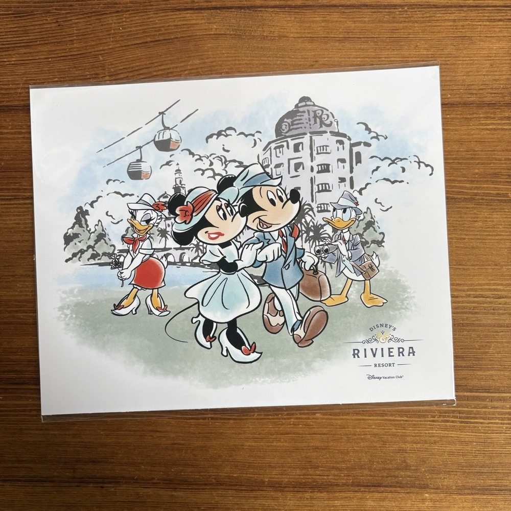 Disney's Riviera Resort Mickey And Minnie Mouse Art Print 8x10 Vacation Club DVC